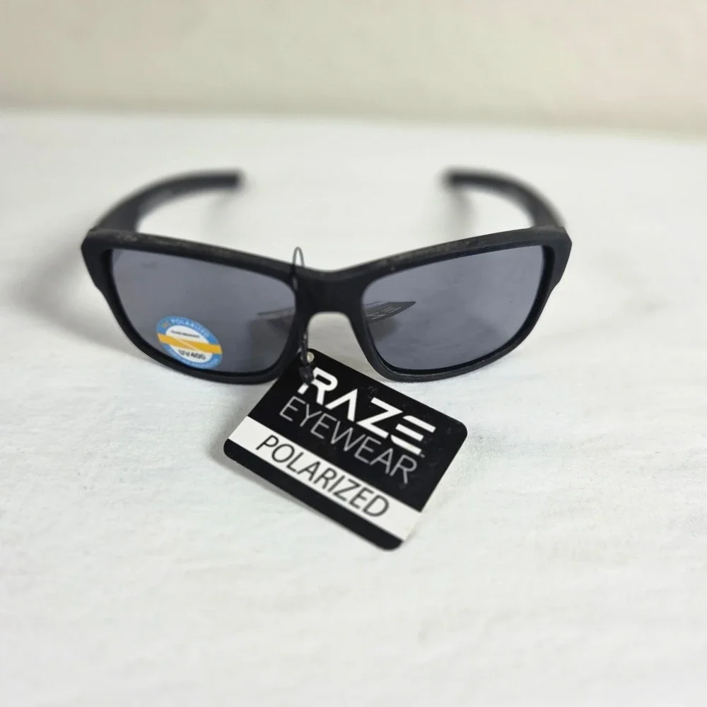 Raze Eyewear Polarized Sunglasses Matte Black Frame UV400 Biohazard Sport Mens